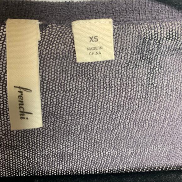 frenchi Gray Black Tie Dye Thin Cardigan Sz XS - Picture 5 of 6